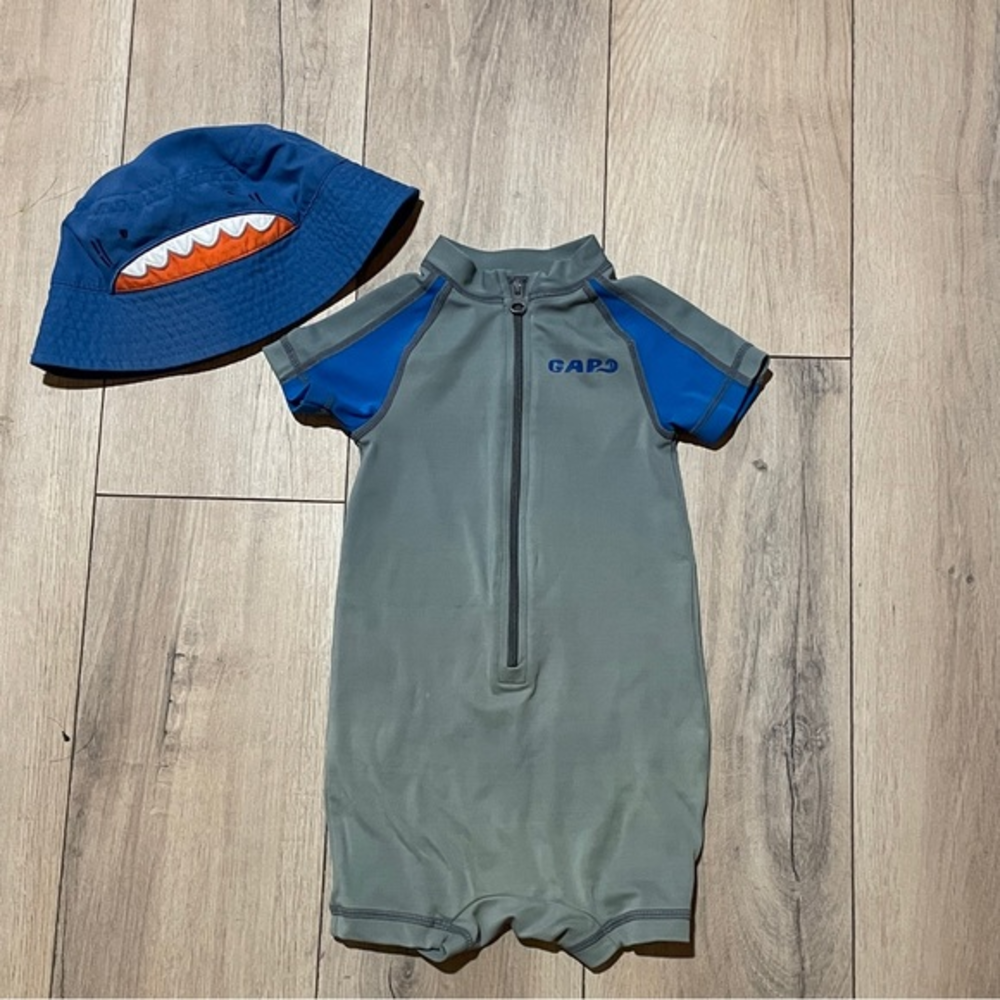 Baby Gap Infant Swim Bundle Blue Shark 6-12 Months‎ Rashguard